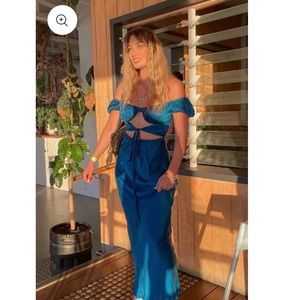 Verge Girl Au Revoir Bias Cut Maxi Dress Cobalt